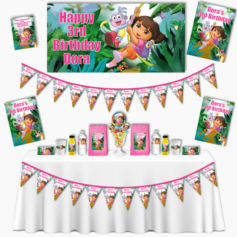 Personalised Dora the Explorer Grand Birthday Party Pack