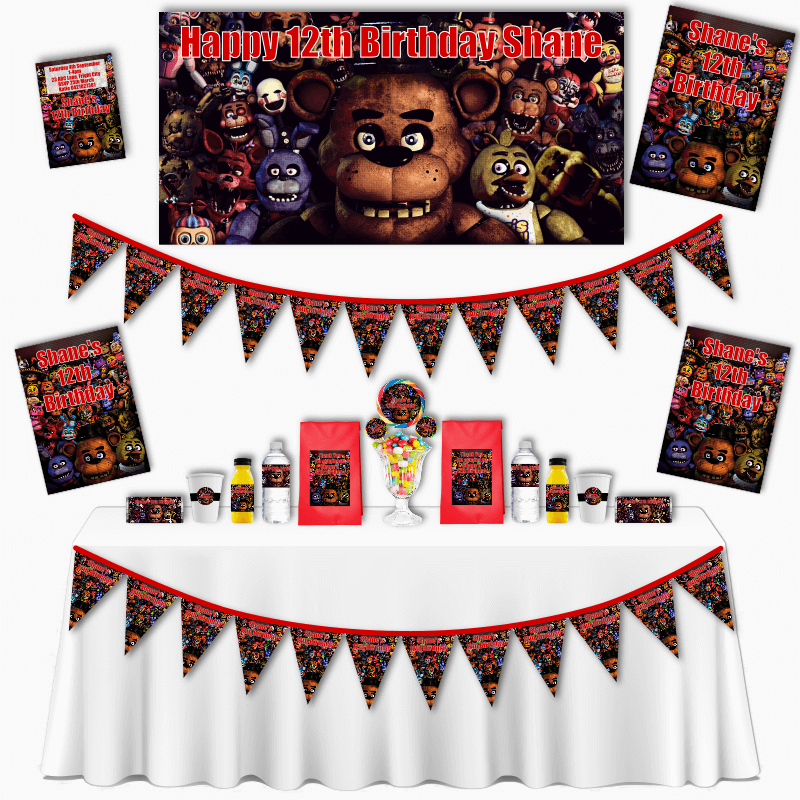 Personalised FNAF Grand Birthday Party Decorations Pack - Katie J