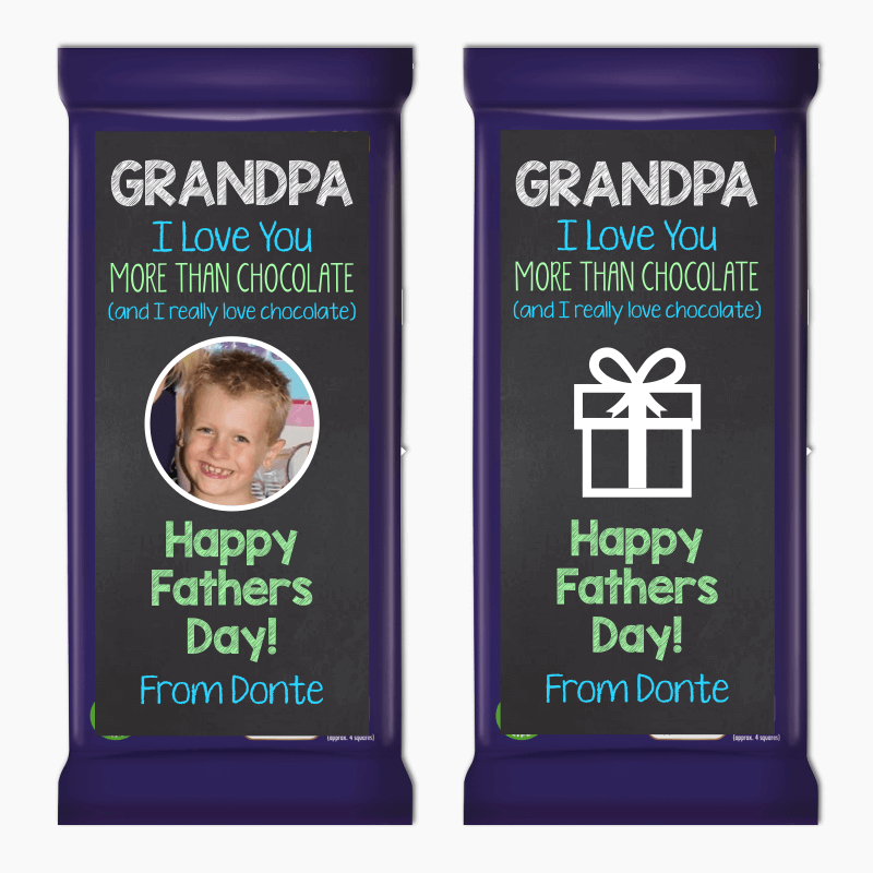 I Love You Grandpa Fathers Day Gift Cadbury Chocolate Labels
