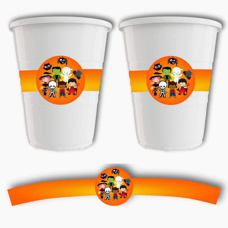 Little Halloween Monsters Party Cup Stickers