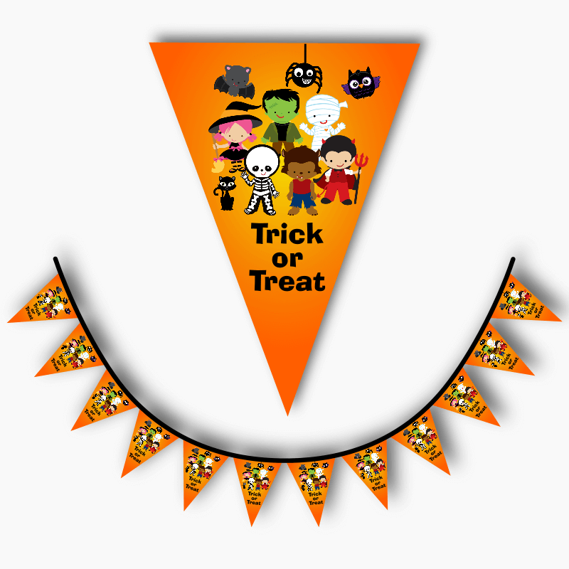 Little Halloween Monsters Trick or Treat Flag Bunting