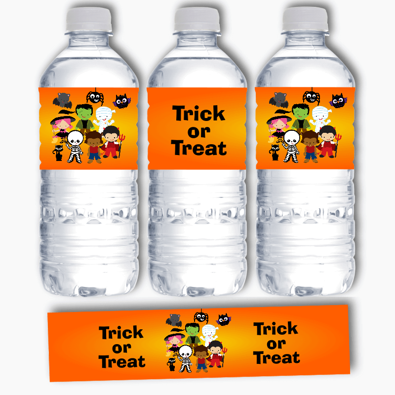 Little Halloween Monsters Party Water Bottle Labels