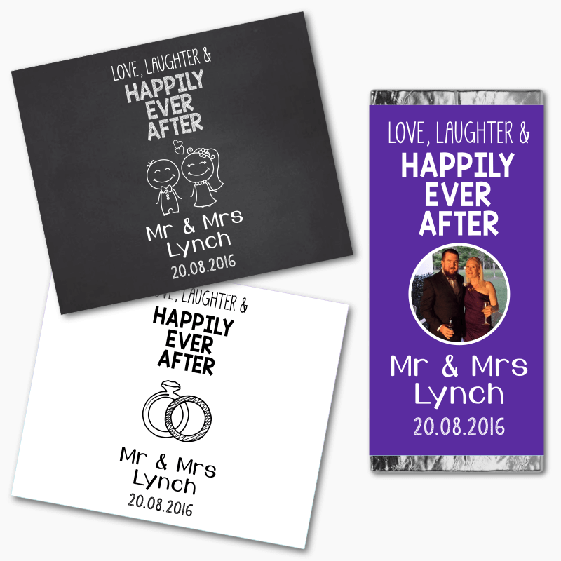 Happily Ever After Wedding Mini Chocolate Labels