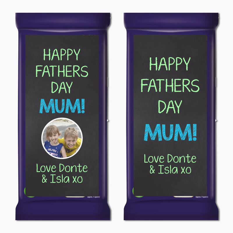 Happy Fathers Day Mum Gift Cadbury Chocolate Labels