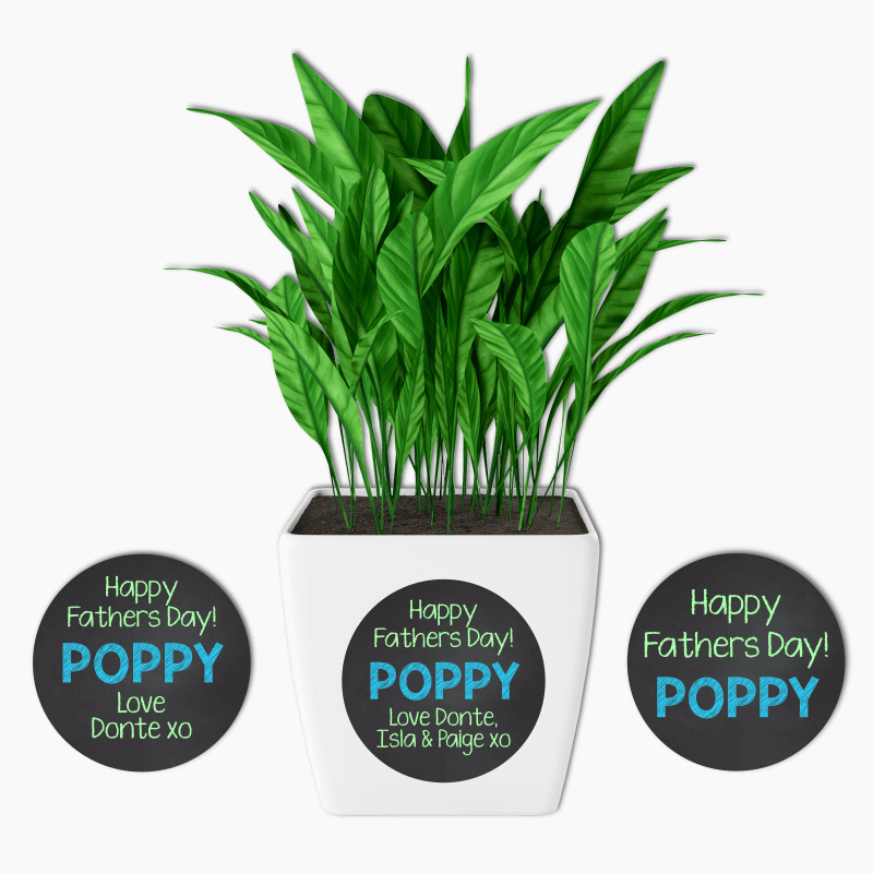 Personalised Happy Fathers Day Poppy Gift Round Stickers