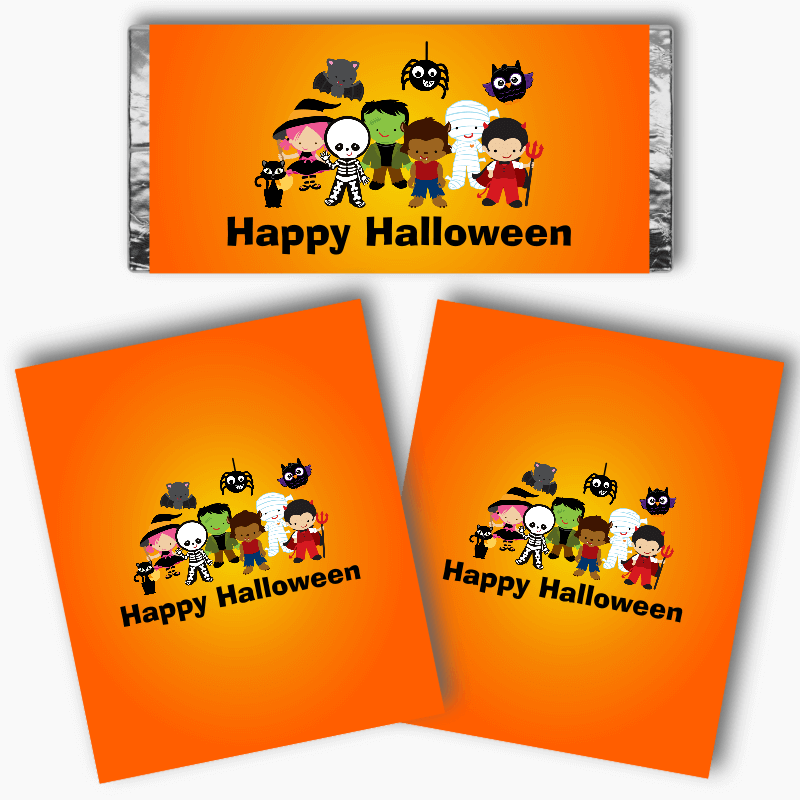 Little Halloween Monsters Party Mini Chocolate Labels