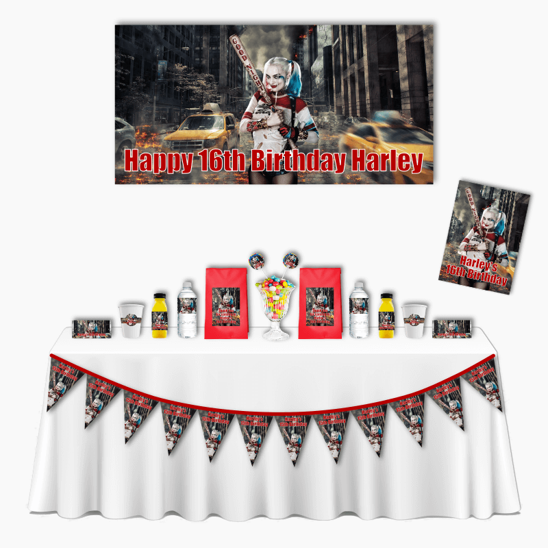 Personalised Harley Quinn Deluxe Party Pack