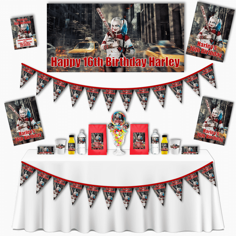 Personalised Harley Quinn Grand Party Pack