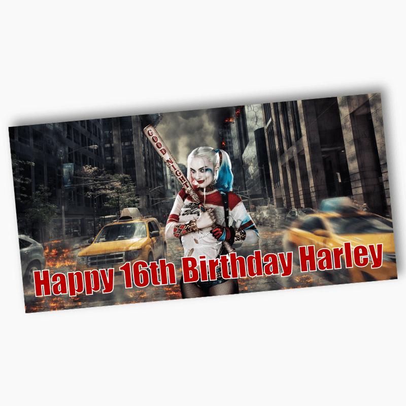 Personalised Harley Quinn Party Banners