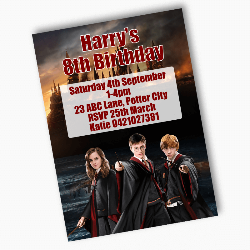 Personalised Harry Potter Birthday Party Invites