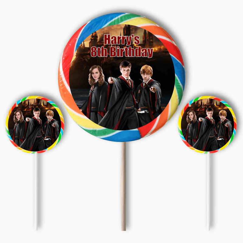 Personalised Harry Potter Birthday Party Round Stickers