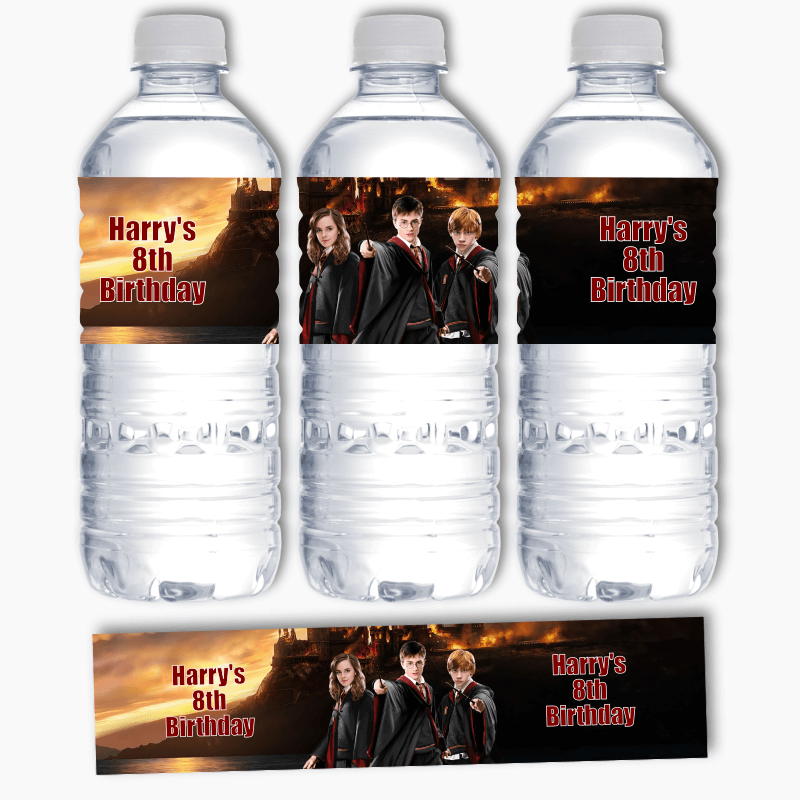 Personalised Harry Potter Birthday Party Water Bottle Labels