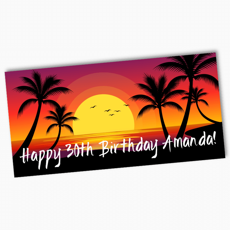 Personalised Hawaiian Sunset Party Banners