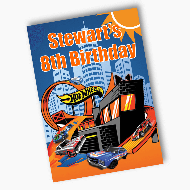 Personalised Hot Wheels Cars Birthday Party Posters