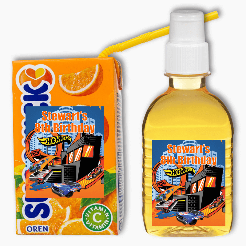 Hot Wheels Birthday Party Rectangle Drink Labels