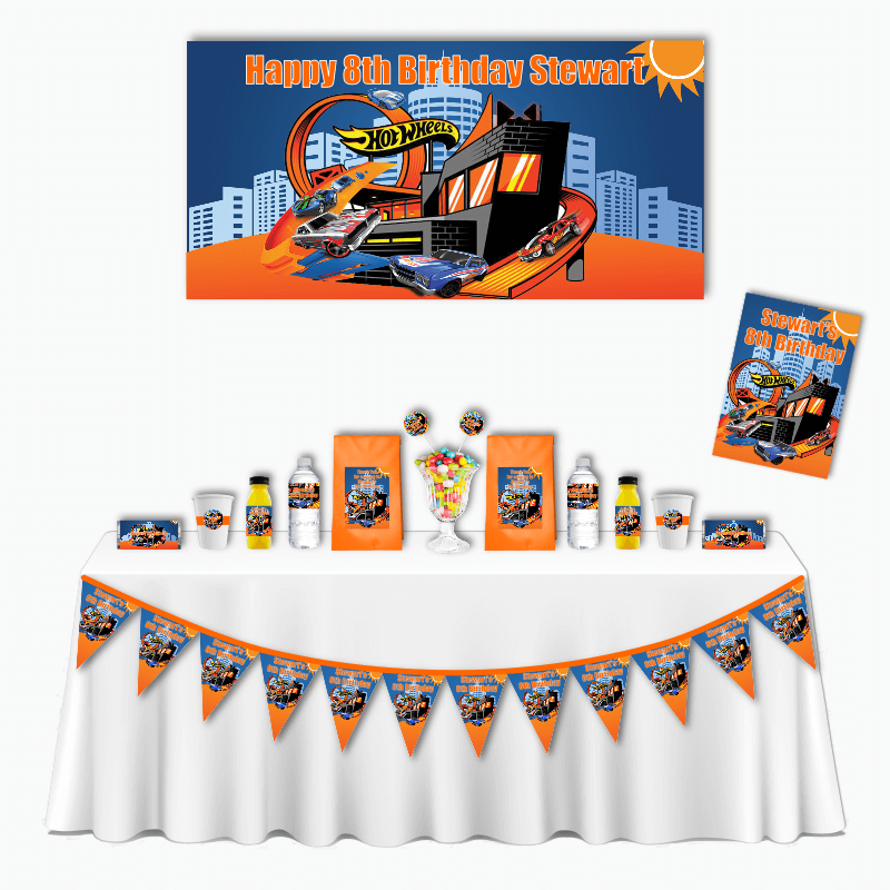 Personalised Hot Wheels Cars Deluxe Party Pack