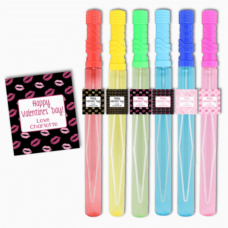 Hugs & Kisses Valentines Day Gift Bubble Stickers