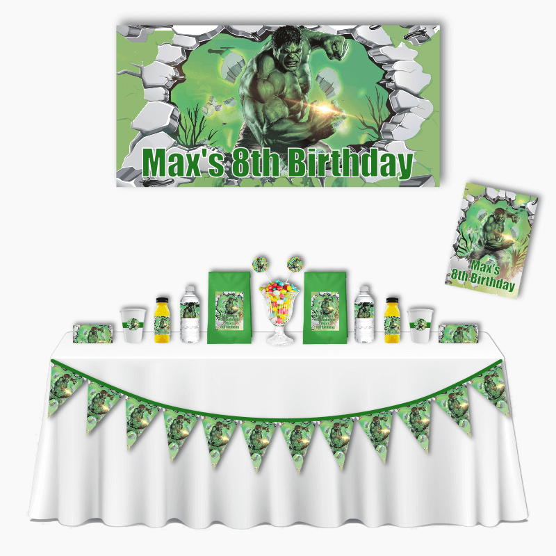 Personalised Incredible Hulk Deluxe Party Pack