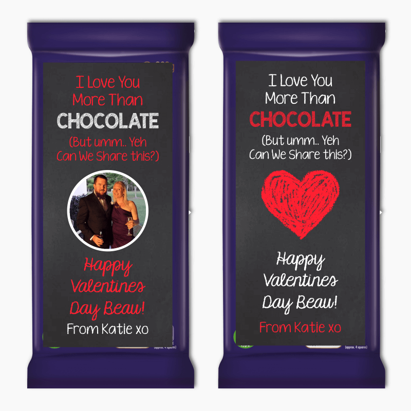 I Love You Valentines Day Gift Cadbury Chocolate Labels