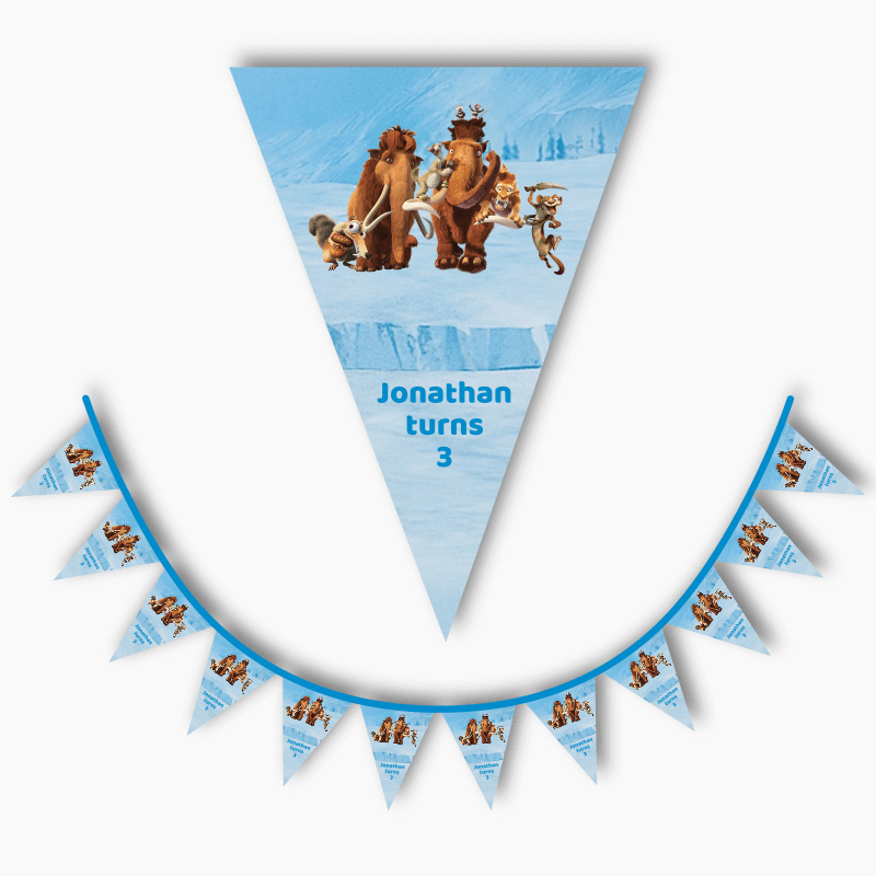 Personalised Ice Age Birthday Party Flag Bunting