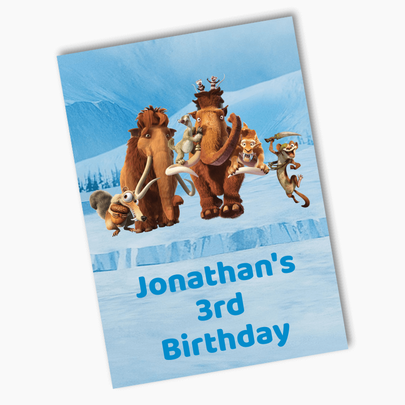Personalised Ice Age Birthday Party Posters