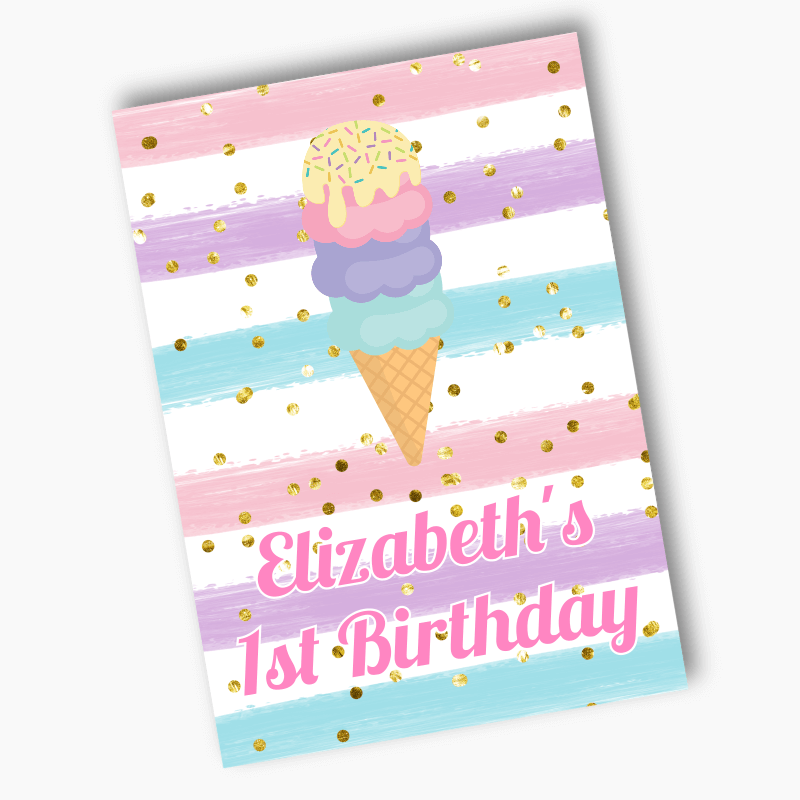 Personalised Ice Cream Party Posters