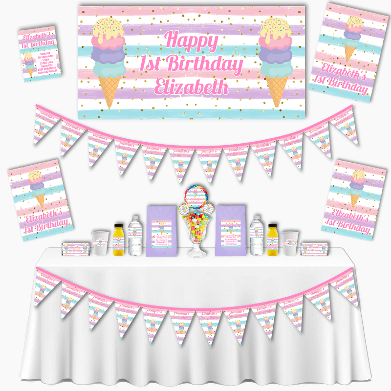 Personalised Ice Cream Grand Birthday Party Pack