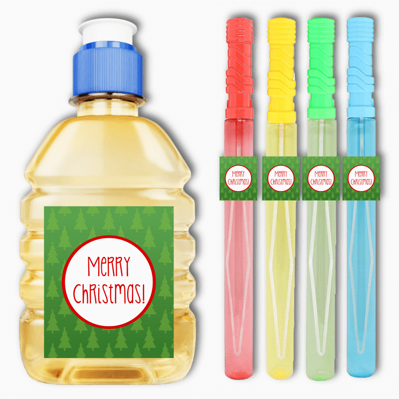 Jolly Green & Red Christmas Party Rectangle Stickers