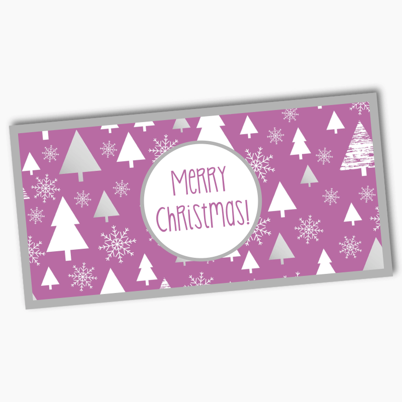 Joyous Purple Trees Christmas Party Banners