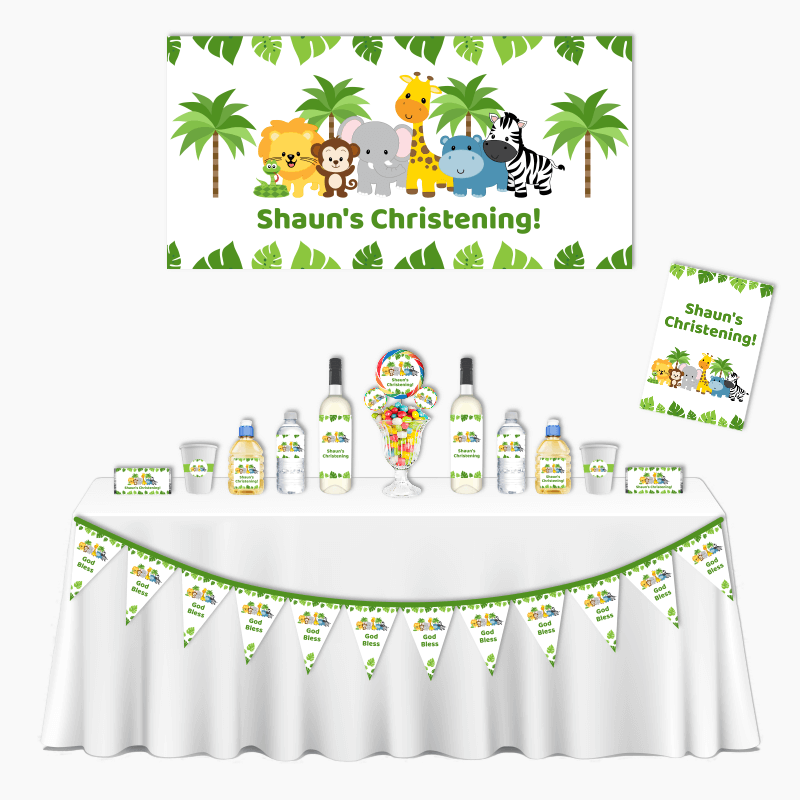 Personalised Jungle Animals Deluxe Christening Pack