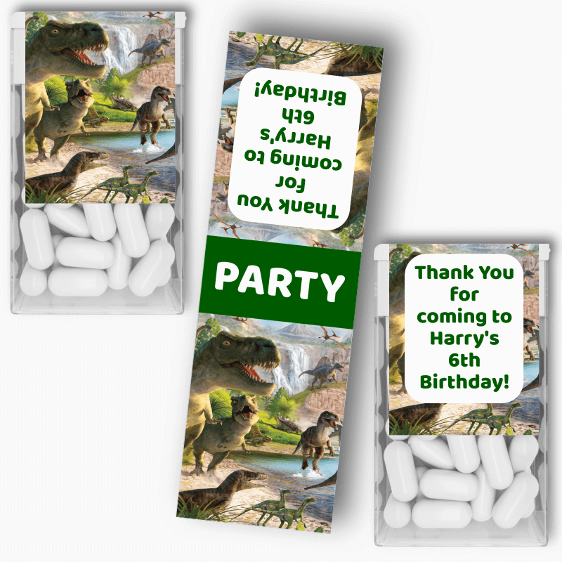 Personalised Jurassic Dinosaur Birthday Party Tic Tac Labels