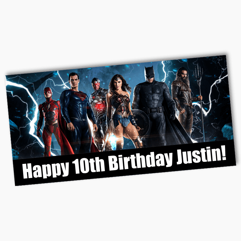 Personalised Justice League Birthday Party Banners