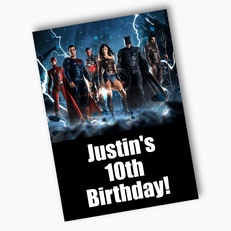 Personalised Justice League Birthday Party Posters