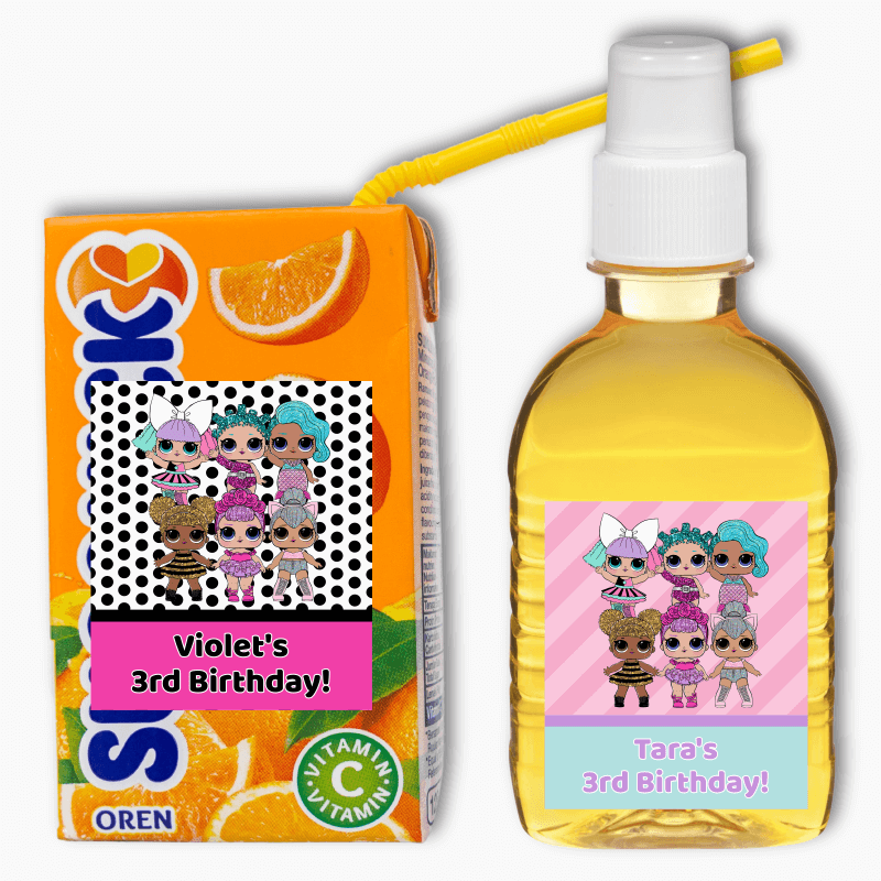 LOL Surprise Dolls Birthday Party Rectangle Drink Labels