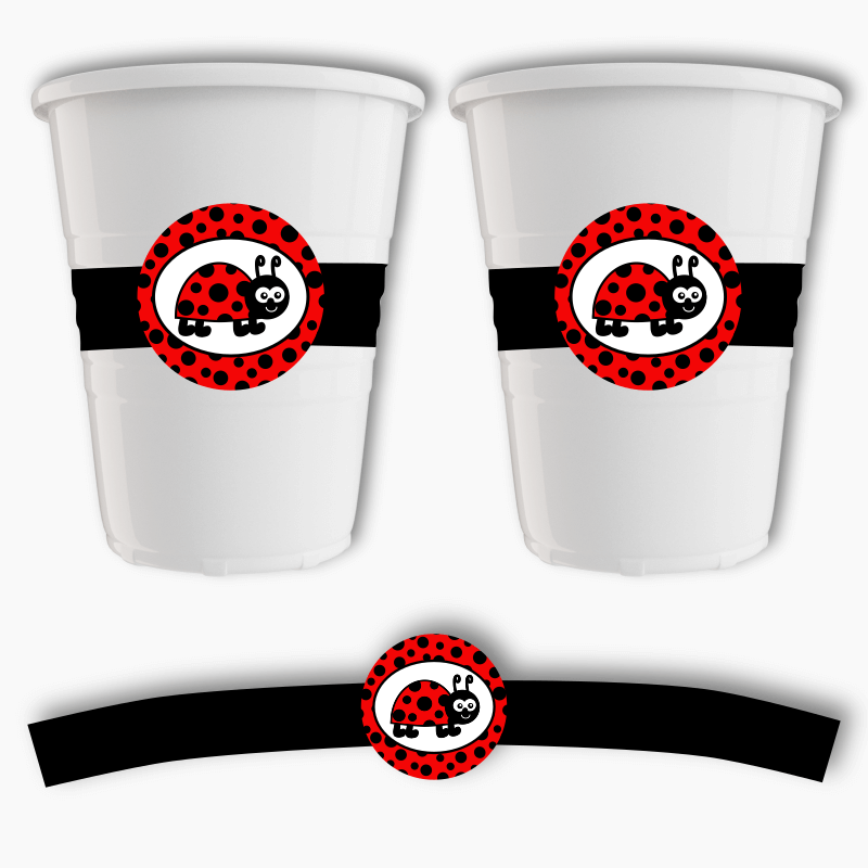 Lady Bug Party Cup Stickers