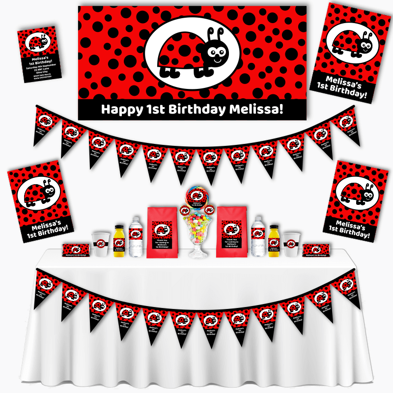 Personalised Lady Bug Grand Birthday Party Pack