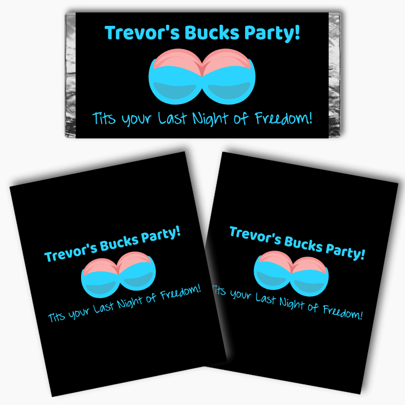 Personalised Last Night of Freedom Bucks Party Mini Chocolate Labels