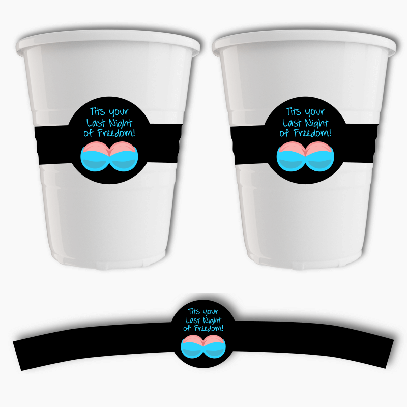 Last Night of Freedom Bucks Party Cup Stickers