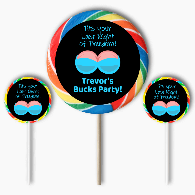 Personalised Last Night of Freedom Bucks Party Round Stickers