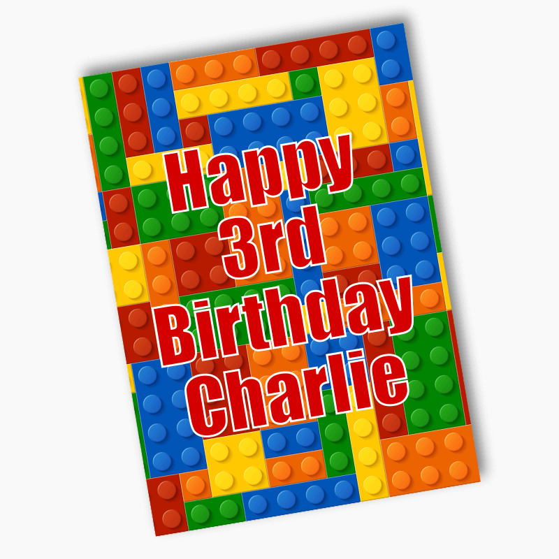 Personalised Lego Bricks Birthday Party Posters