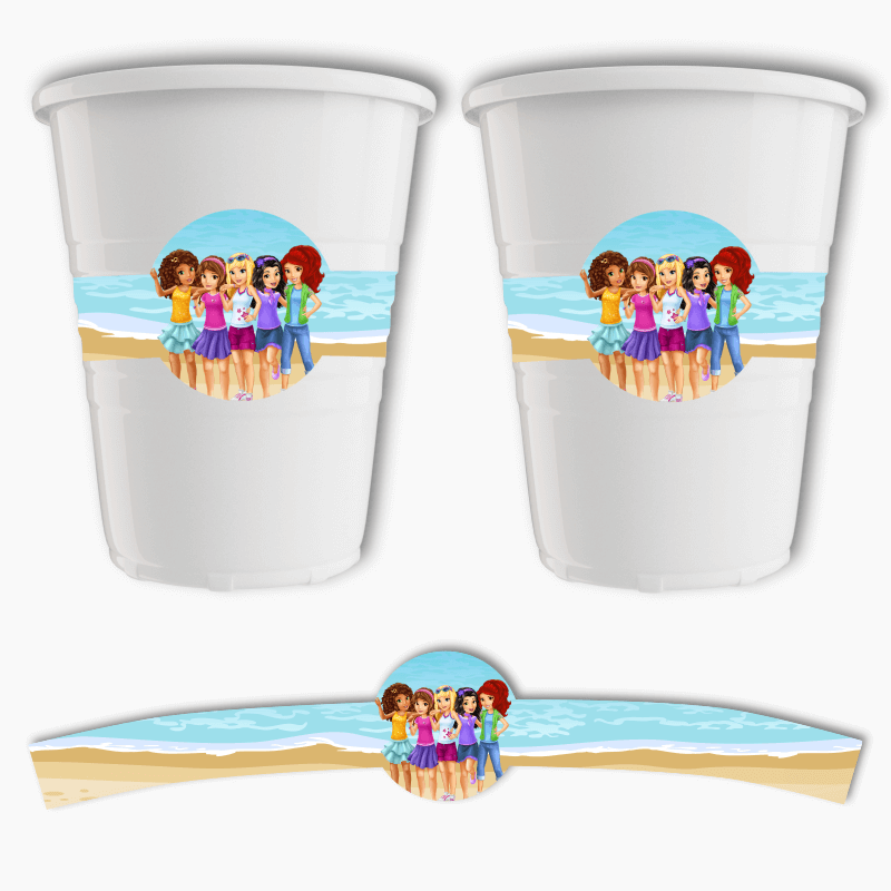 Lego Friends Birthday Party Cup Stickers