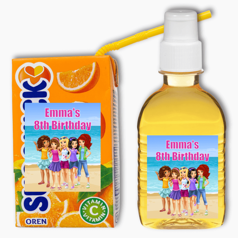 Lego Friends Birthday Party Rectangle Drink Labels