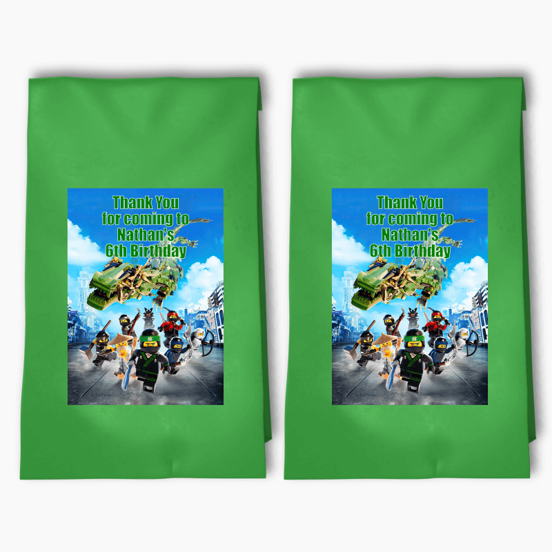 Personalised Lego Ninjago Party Bags &amp; Labels