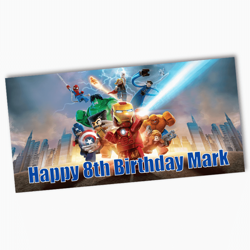 Personalised Lego Superheroes Birthday Party Banners