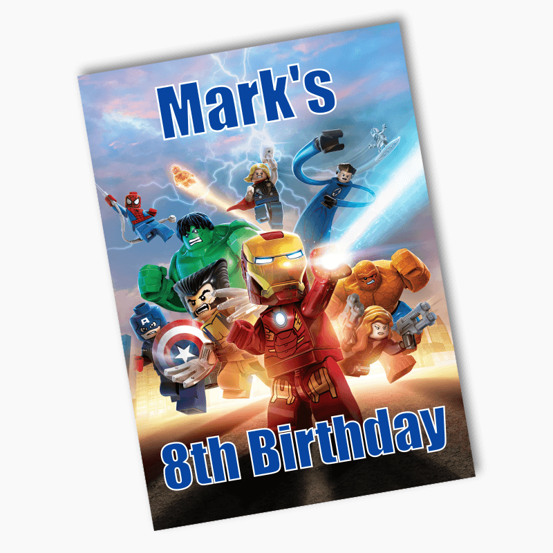 Personalised Lego Superheroes Birthday Party Posters