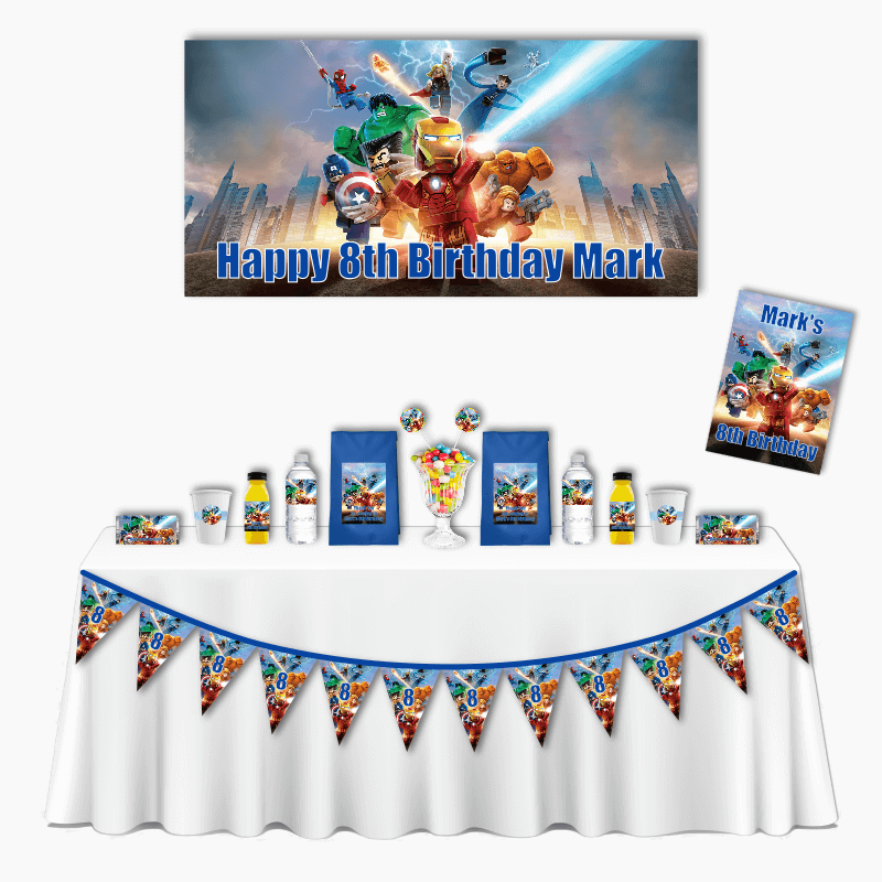 Personalised Lego Superheroes Deluxe Party Pack