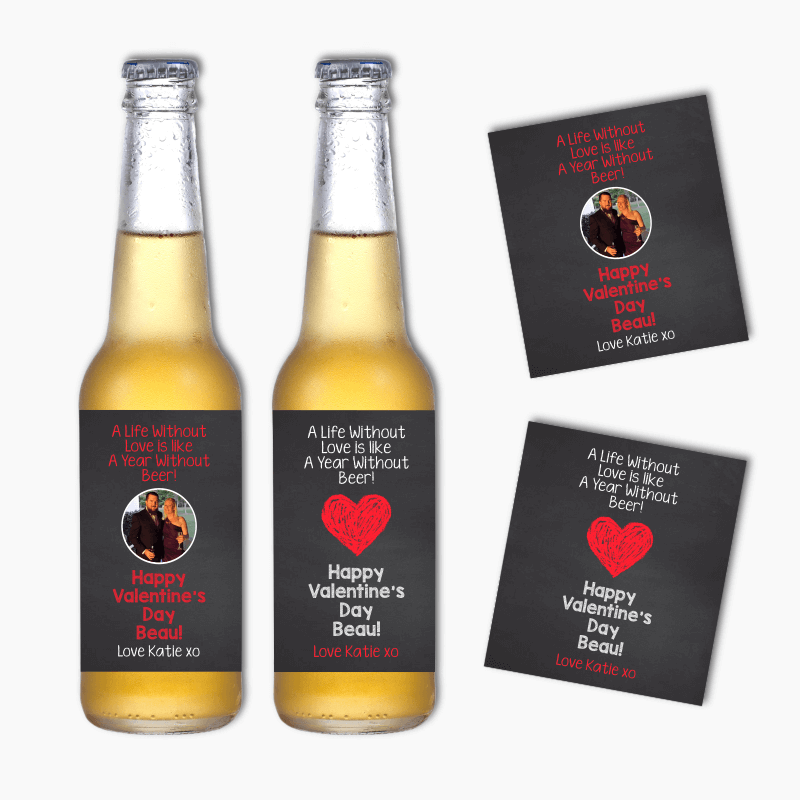 Life without Beer Valentines Day Gift Beer Labels