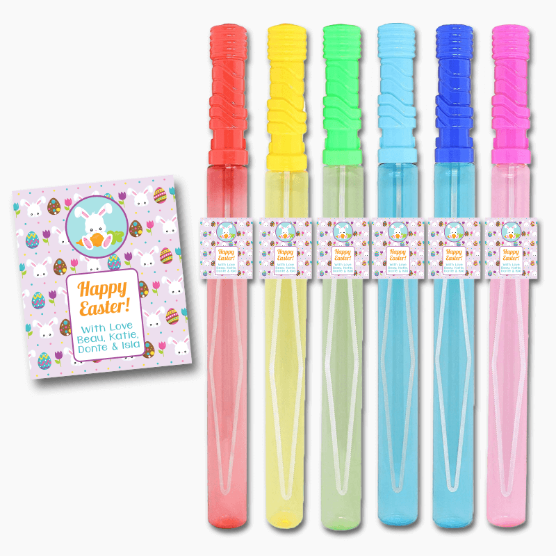 Personalised 'Lilac Bunny' Easter Gift Rectangle Stickers