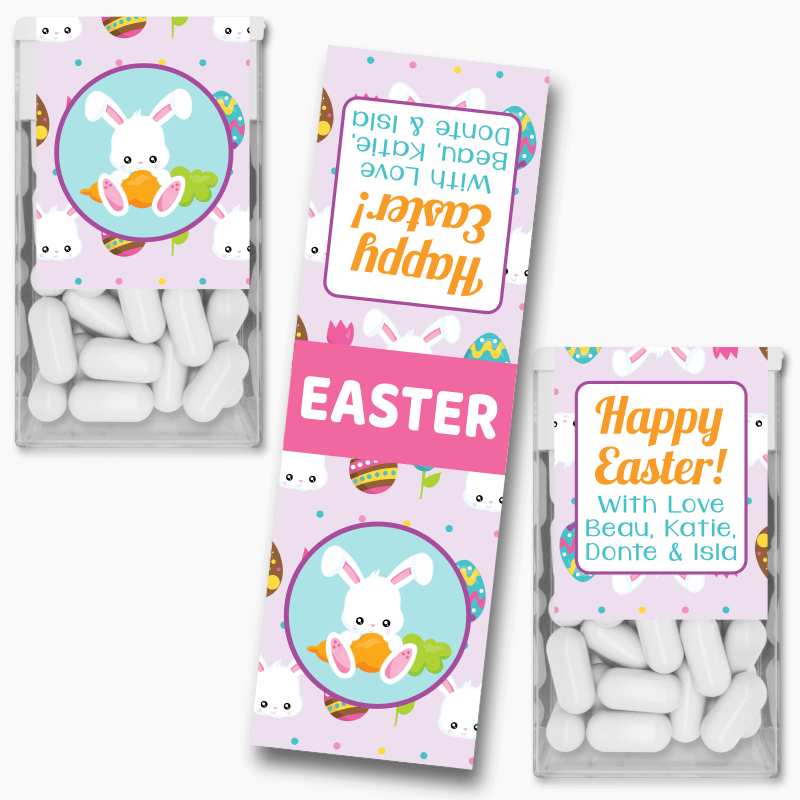 Custom 'Lilac Bunny' Easter Gift Tic Tac Labels