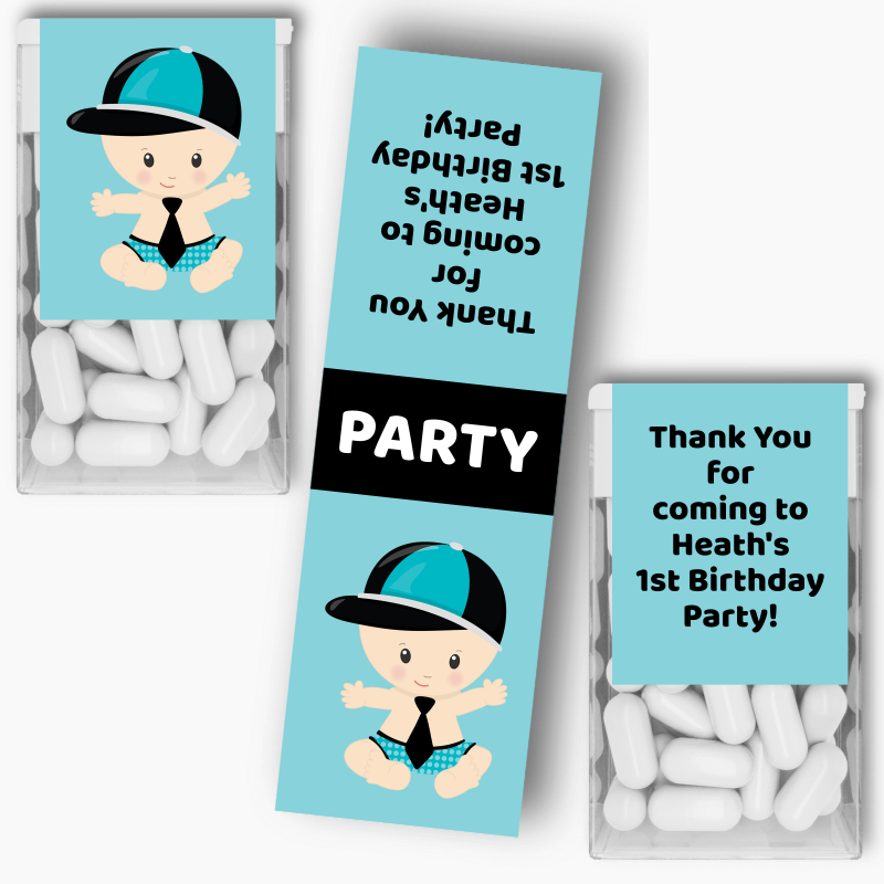 Personalised Little Dude with Attitude Birthday Party Tic Tac Labels